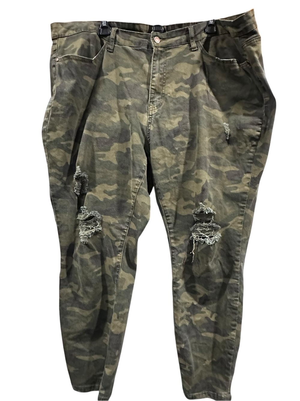 Judy Blue 24W Camo Skinny Fit Distressed Stretch Jeans Plus Size 24W